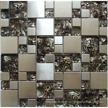 Mosaik Fliese / Glas Mosaik / Edelstahl Metall Mosaik (SM212)